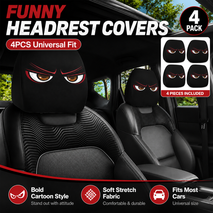 😆 Funny Cartoon Car Headrest Covers🚗