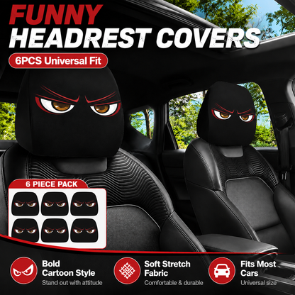 😆 Funny Cartoon Car Headrest Covers🚗