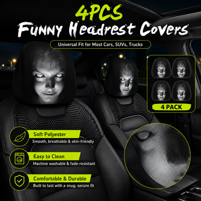 😆 Funny Cartoon Car Headrest Covers🚗