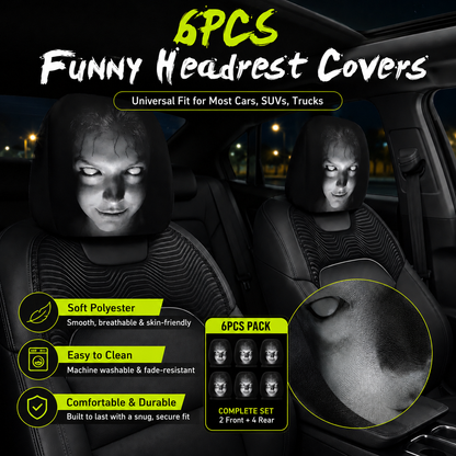 😆 Funny Cartoon Car Headrest Covers🚗