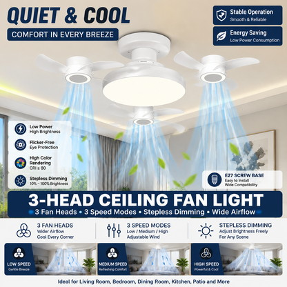 ⏰Limited Time Summer Sale 🔥-2026 Upgraded E27 Screw-In Ceiling Fan with LED Light | No Wiring Required