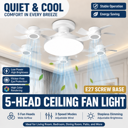 ⏰Limited Time Summer Sale 🔥-2026 Upgraded E27 Screw-In Ceiling Fan with LED Light | No Wiring Required