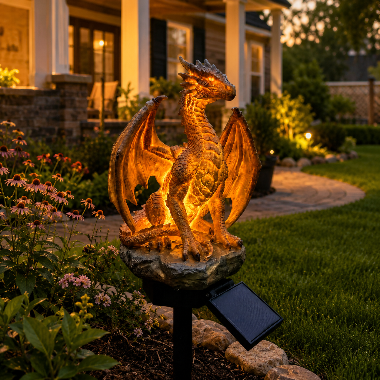 🔥 Limited 50% OFF Today!⚡Solar Dragon Garden Light 🔥– 🎁Magical Outdoor Dragon Statue Decor⭐