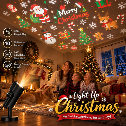 ✨HD Christmas Projector – 6 or 10 Festive Scenes