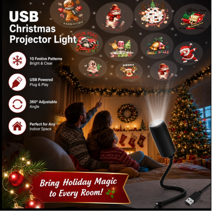 ✨HD Christmas Projector – 6 or 10 Festive Scenes