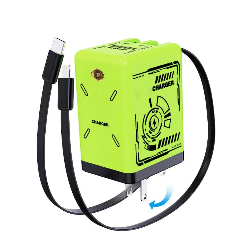 🎁（O Estoque limitado!⚡ Carregador rápido 2 em 1 universal ）🎉 45W Retractable Fast Charger Cube