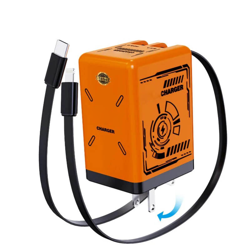 🎁（O Estoque limitado!⚡ Carregador rápido 2 em 1 universal ）🎉 45W Retractable Fast Charger Cube
