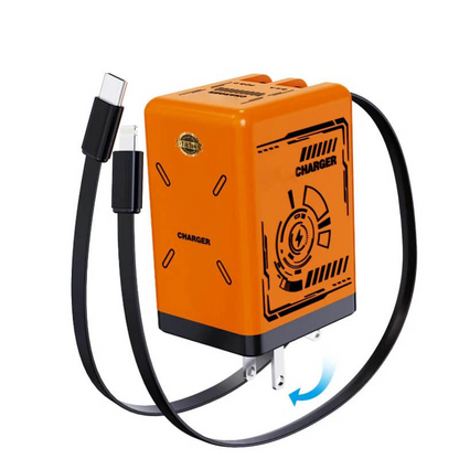 🎁（O Estoque limitado!⚡ Carregador rápido 2 em 1 universal ）🎉 45W Retractable Fast Charger Cube