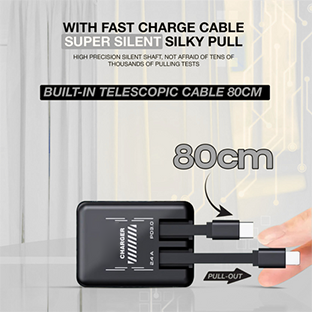 🎁（O Estoque limitado!⚡ Carregador rápido 2 em 1 universal ）🎉 45W Retractable Fast Charger Cube