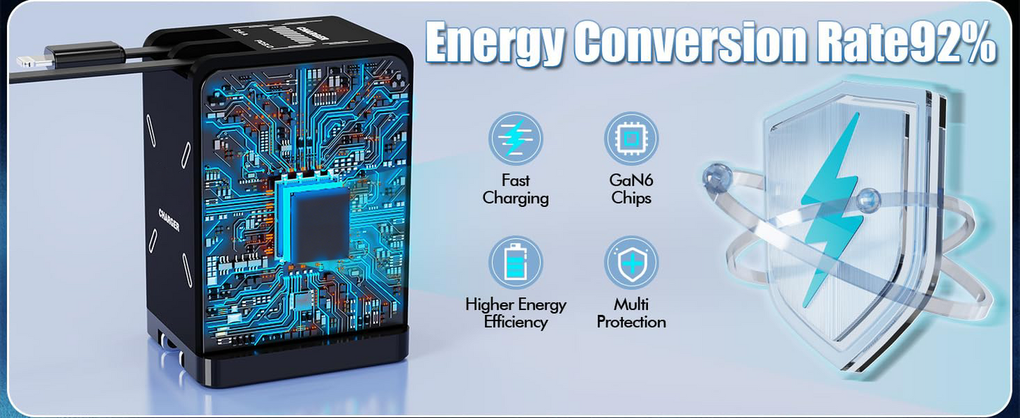 🎁（O Estoque limitado!⚡ Carregador rápido 2 em 1 universal ）🎉 45W Retractable Fast Charger Cube
