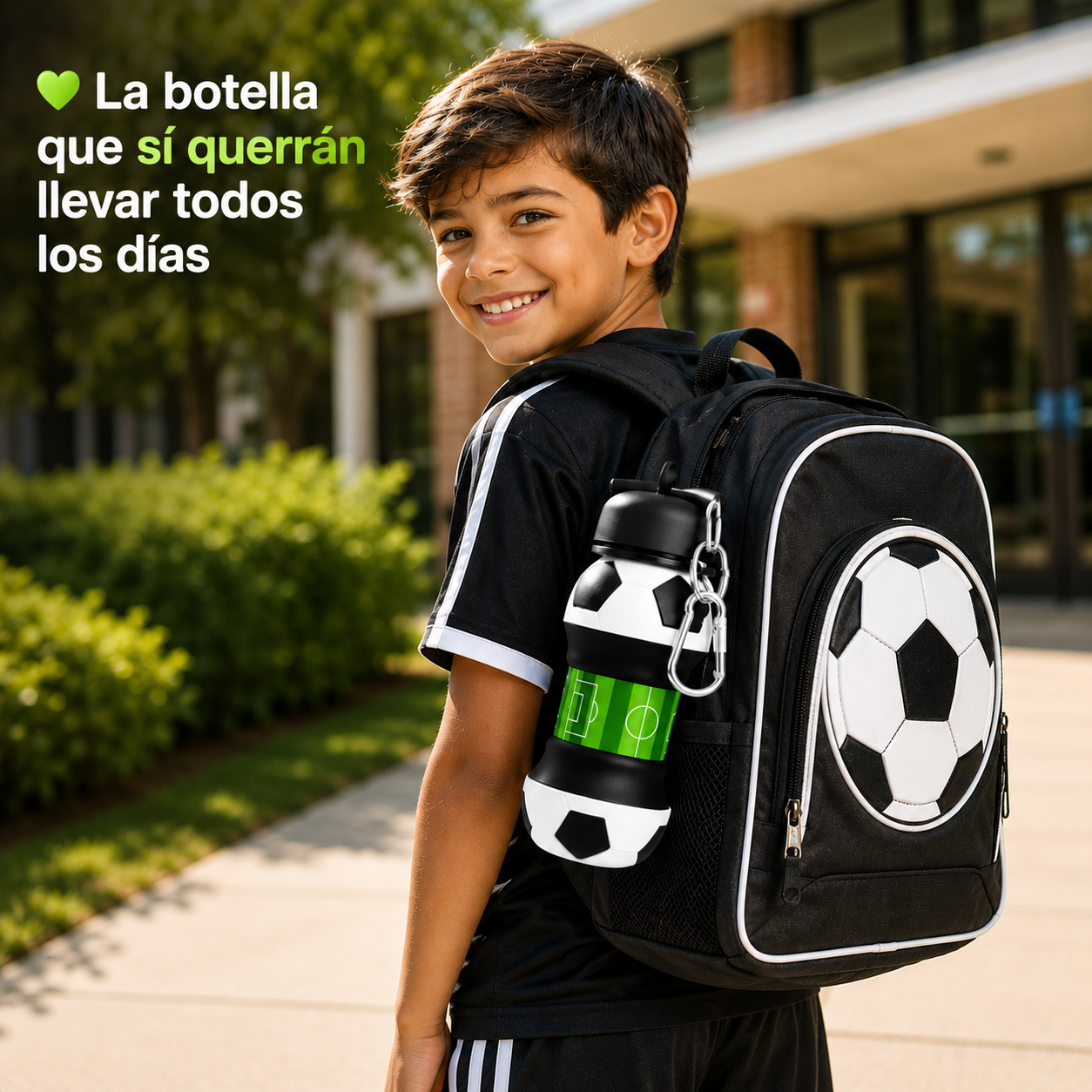 ⚽ World Cup Special: Buy 1 Get 1 FREE!🏃 Kids’ Favorite! 2-in-1 Foldable Football Water Bottle