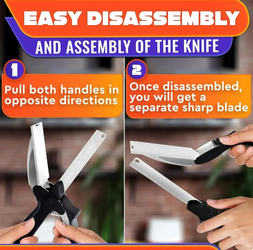🥕 2-in-1 Kitchen Scissors with Cutting Board – Slice Veggies, Meat & Fruit in One Step, No More Switching Tools