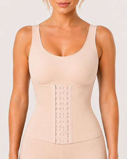 4-in-1 Seamless Front Closure Tummy Control Wire-Free Bra Crossback Shaping Vest