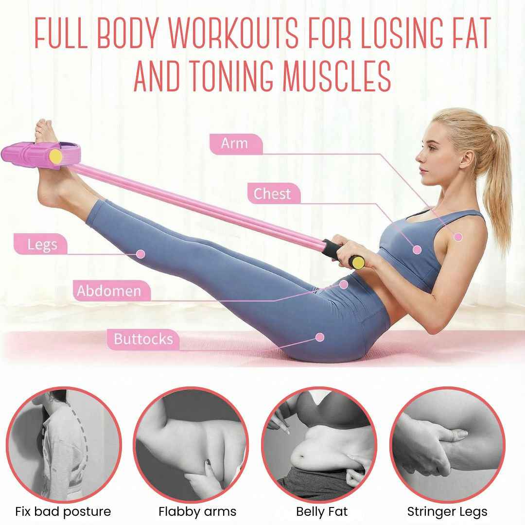 🔥Last Day Promotion 🤩| 💪6-Tube Resistance Band Trainer – Full Body Workout Anywhere🏋️🤸