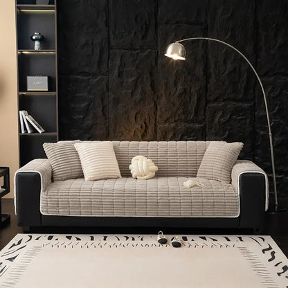 🏡Non-Slip Flannel Couch Cover One-Piece,✨ Soft Quilted Sofa Protector Slipcover, Warm & Cozy Furniture Shield for Pets & Kids🏡