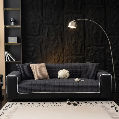 🏡Non-Slip Flannel Couch Cover One-Piece,✨ Soft Quilted Sofa Protector Slipcover, Warm & Cozy Furniture Shield for Pets & Kids🏡