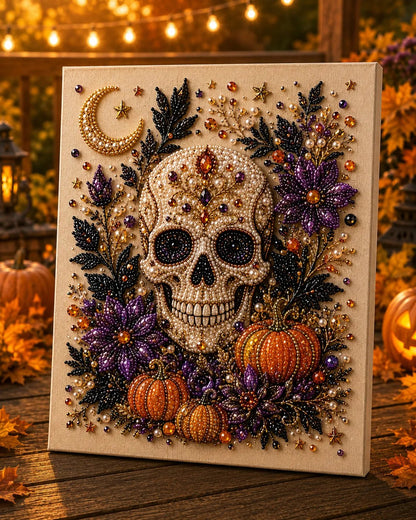 Halloween Pearl Art DIY Kit – Turn Tiny Pearls into Spooky-Cute Magic (Size:7.87in*7.87in)