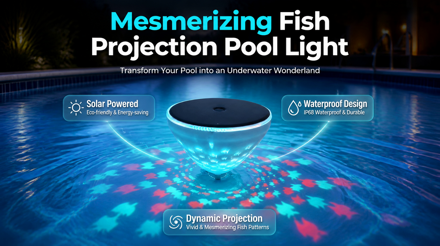 🎁 2026 Summer Hot Sale – 50% OFF 💦 Solar Floating Pool Light with Colorful Fish Projection