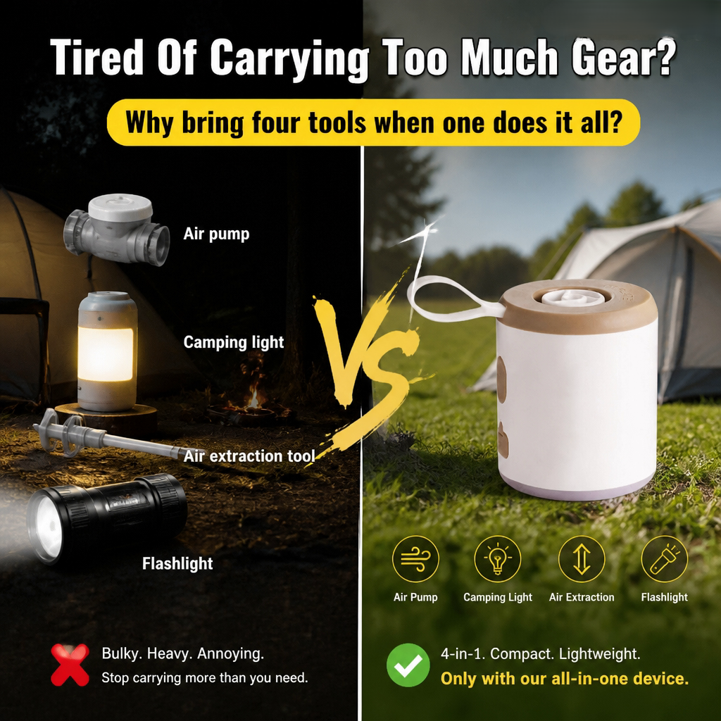 🔥Last Day 50% OFF Save Today Before The Offer Ends🎁4-in-1 Mini Outdoor Air Pump  Inflate. 🔥Deflate. 🚀Light Up.🌌 Attach Anywhere.✨