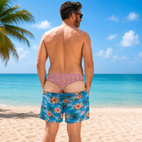 😂 Novelty Prank Swim Trunks – The Ultimate Double-Take Beach & Pool Shorts