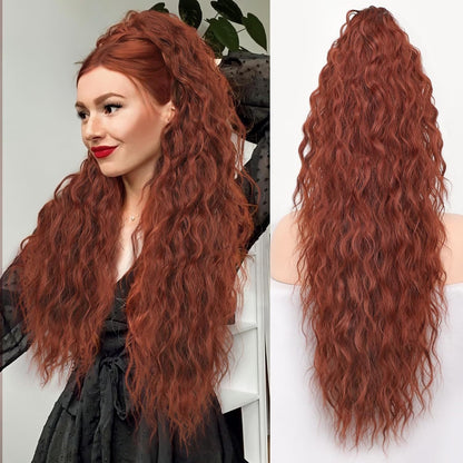 🔥30 Inches Curly Wavy Frizzy Hair Extension with Ponytail