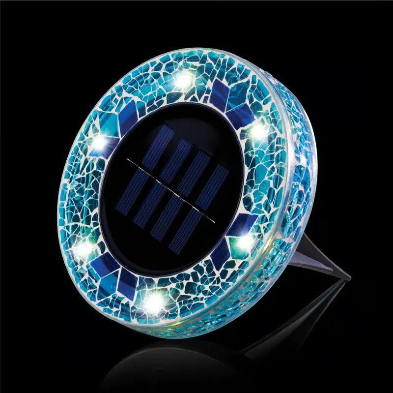 ✨Solar Outdoor Mosaic Disk Lights, Waterproof Decorative Pathway LED Light