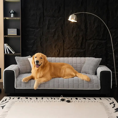 🏡Non-Slip Flannel Couch Cover One-Piece,✨ Soft Quilted Sofa Protector Slipcover, Warm & Cozy Furniture Shield for Pets & Kids🏡