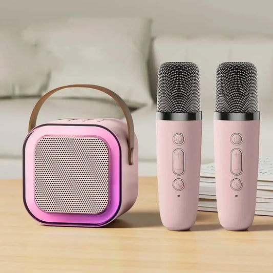 🔥🔥🔥Hot Sales of The Season - K12 Portable Bluetooth Karaoke Speaker System with Microphones