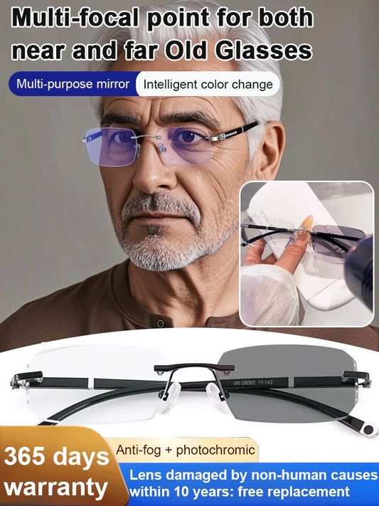 【Beat Blue Light!】💎Diamond-Cut Frameless Glasses👓 – 50% Off Now