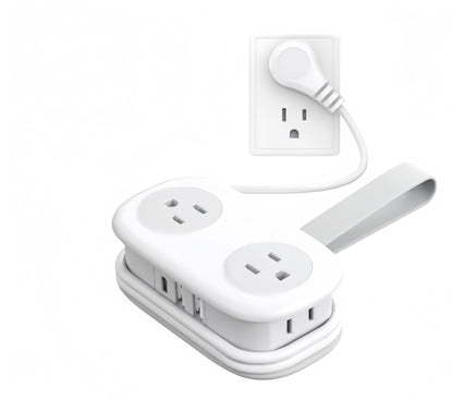 🏆Flash Sale⚡Travel Power Strip, 4 Outlets 3 USB Ports (1 USB C)