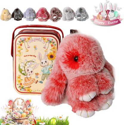 🐰Easter Cute Bunny Plush Keychain - Iron Box Gift🎁Easter Sweet Surprise