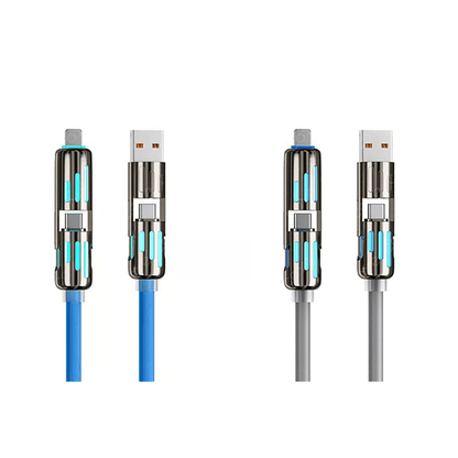 🎉اليوم الأخير - اشترِ واحدًا واحصل على الثاني مجانًا🔥 كابل شحن USB 4 في 1 (شحن سريع بحد أقصى 240 واط)