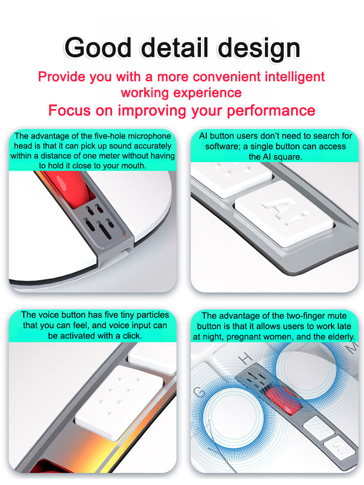 🔥AI Voice Mouse🖲️One-click voice input, real-time translation, and smart search with Bluetooth or USB connectivity.