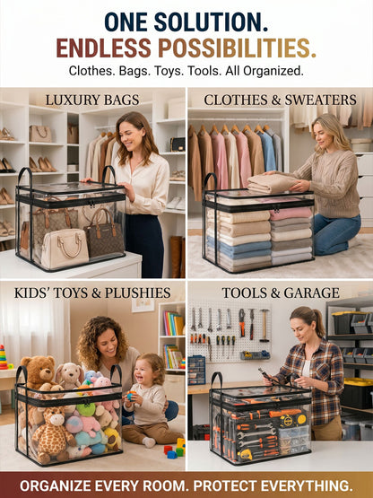 🏆 Award-Winning 29L Clear Storage Bag: Military-Grade Protection • 100% Dust-Proof • Save 50% Space • 30-Day Money Back Guarantee • Get 2 Free Today! 🚚