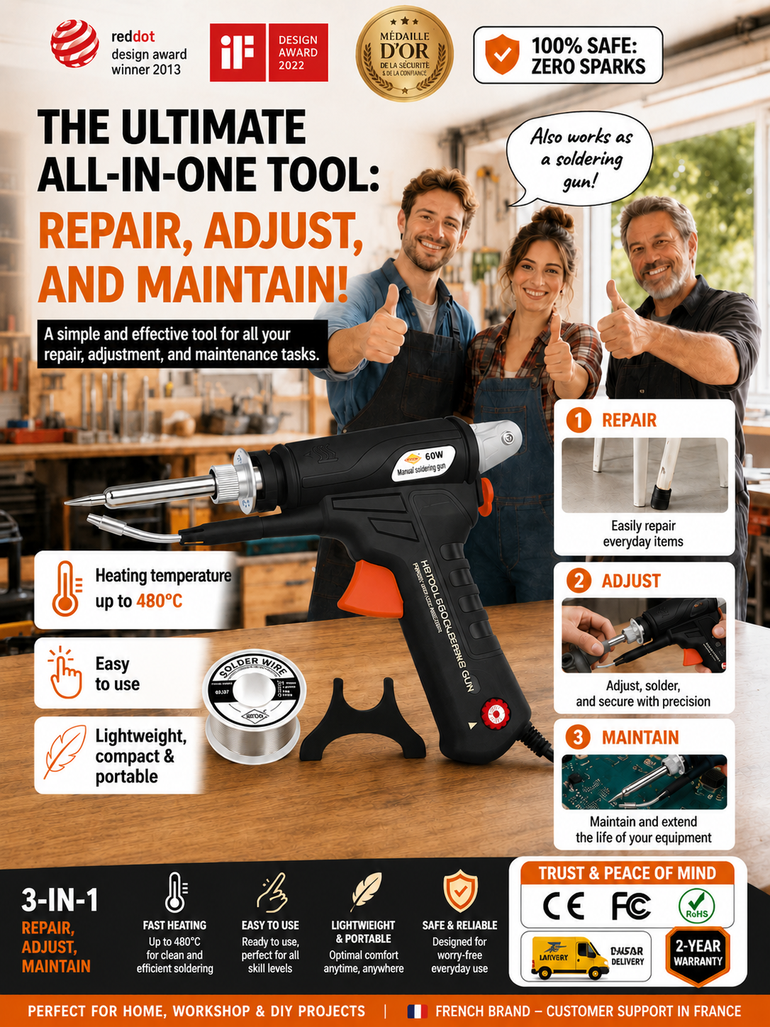 🛠️Stop paying $500 for handy repairs!🔥 Weld like a pro in 2 seconds with this military-grade tool.