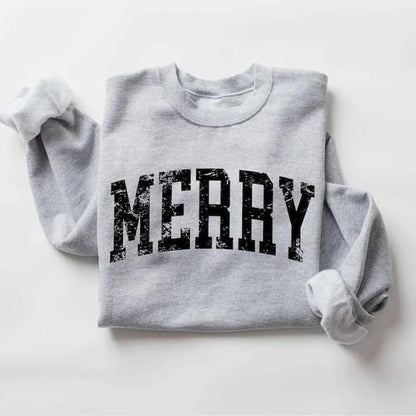 Retro Merry Sweatshirt, Merry Christmas Sweatshirt