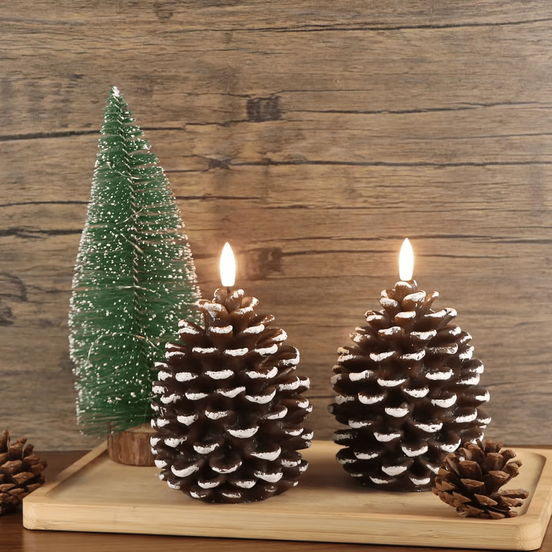 🎁Christmas promotion ✨Flameless Pinecone Candles