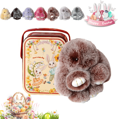 🐰Easter Cute Bunny Plush Keychain - Iron Box Gift🎁Easter Sweet Surprise