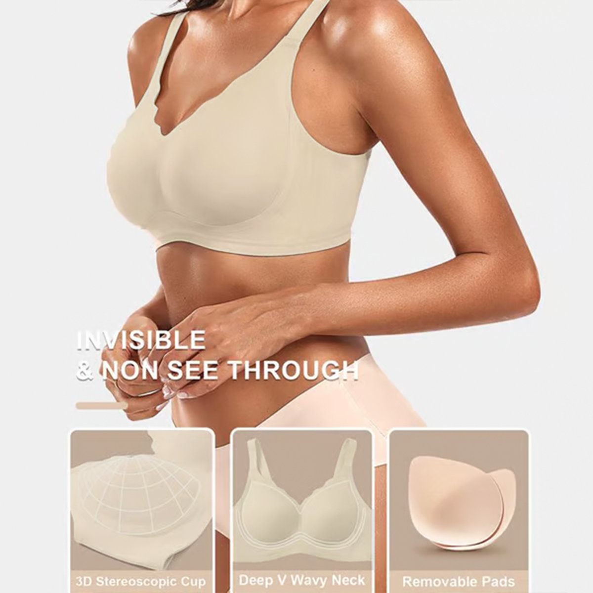 💖Limited time sale 50% off Seamless Comfort Smoothing Push Up Bra