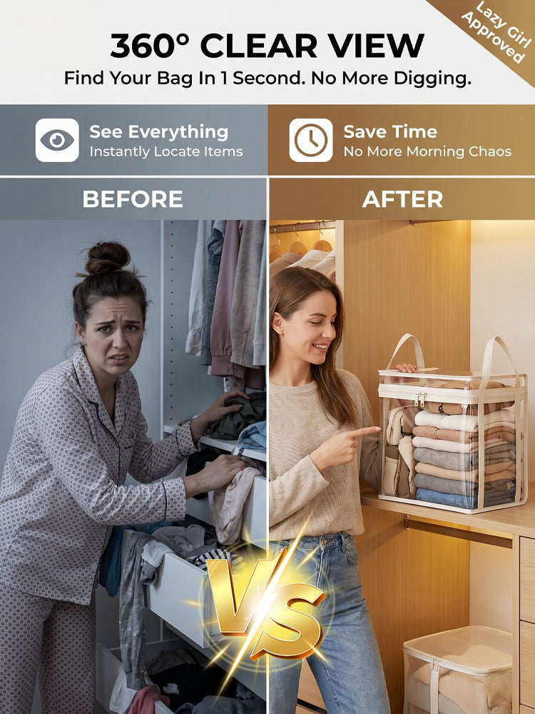 🏆 Award-Winning 29L Clear Storage Bag: Military-Grade Protection • 100% Dust-Proof • Save 50% Space • 30-Day Money Back Guarantee • Get 2 Free Today! 🚚