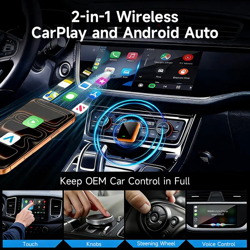 🔥HOT SALE - 2026 Mini Cube Pro 3.0 Wireless CarPlay Adapter: Wireless Auto-Connect for iPhone & Android