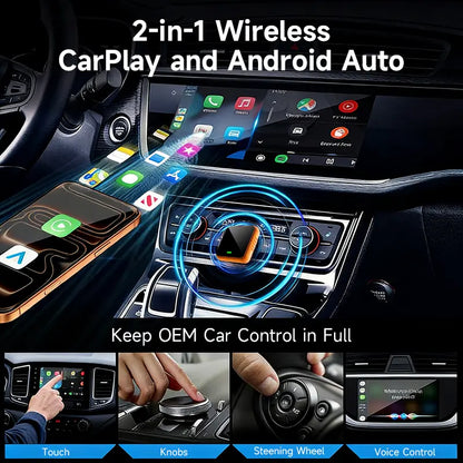 🔥HOT SALE - 2026 Mini Cube Pro 3.0 Wireless CarPlay Adapter: Wireless Auto-Connect for iPhone & Android