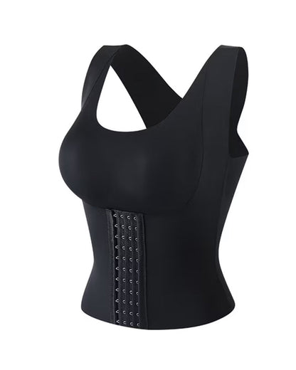 4-in-1 Seamless Front Closure Tummy Control Wire-Free Bra Crossback Shaping Vest