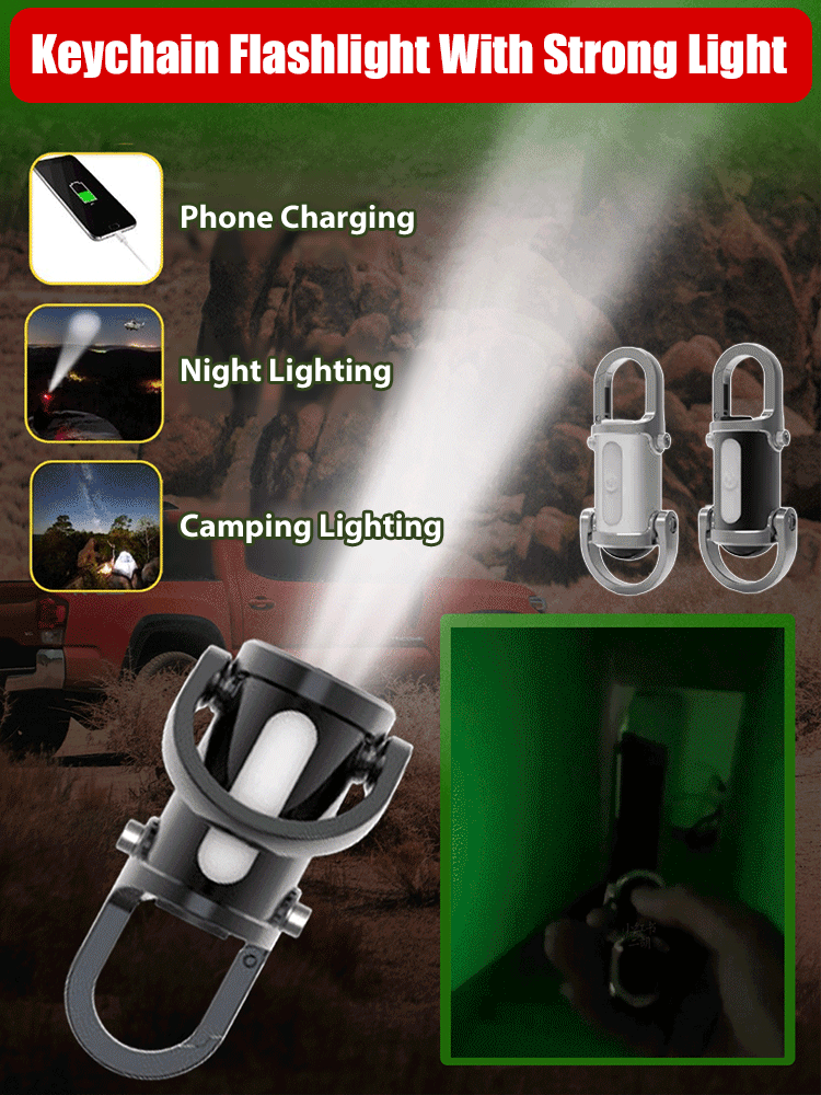 🔥Portable Rechargeable Bright Keychain Flashlight