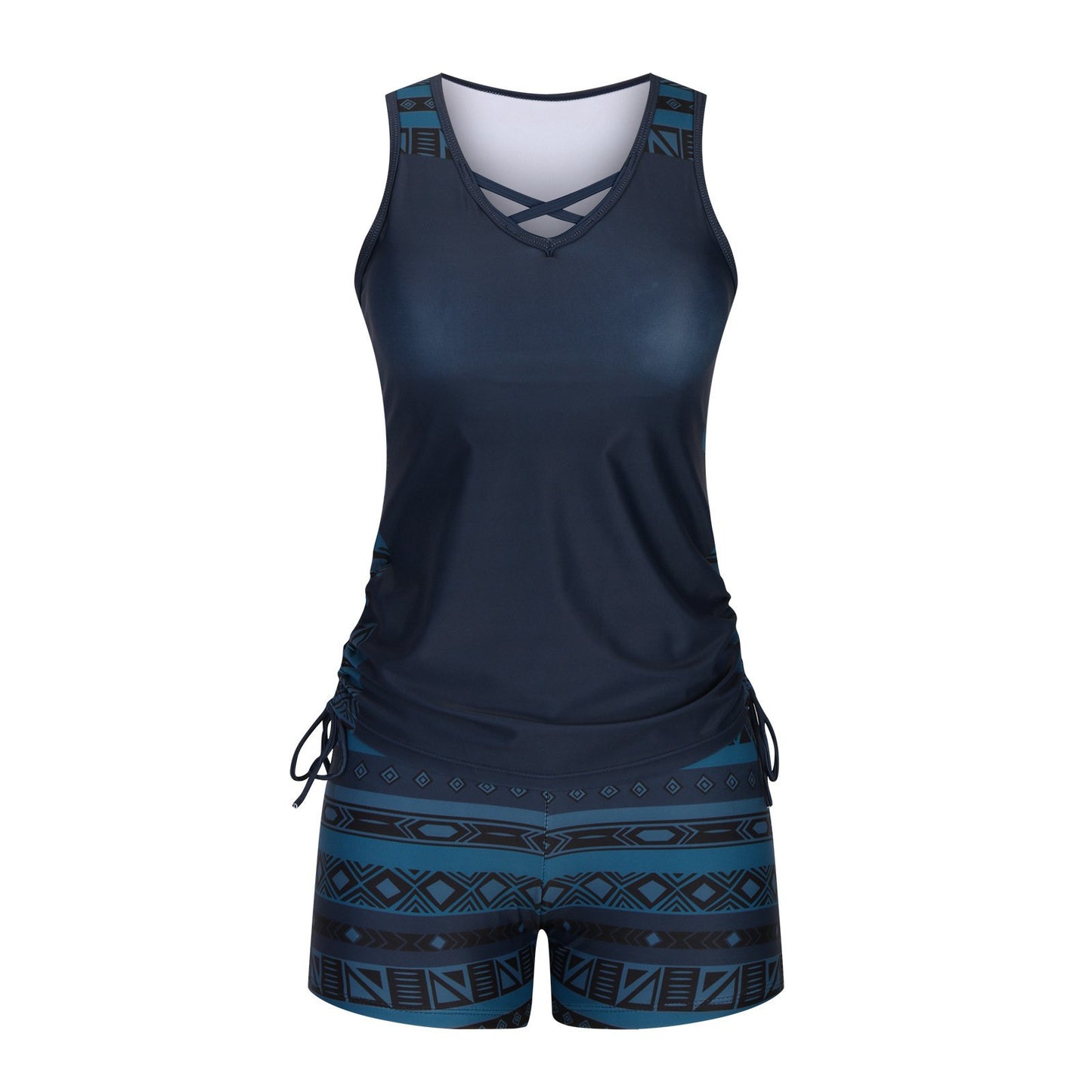 ⏰LAST DAY 60% OFF - Women's Tummy Control Tankini Set with Built-In Bra – Flattering Boho Swimwear with Shorts