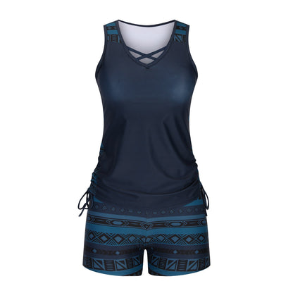 ⏰LAST DAY 60% OFF - Women's Tummy Control Tankini Set with Built-In Bra – Flattering Boho Swimwear with Shorts