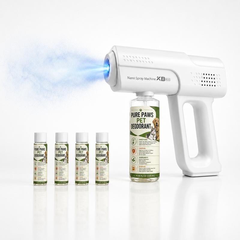 Blue Light Anti-Mite Probiotic Odor Eliminator Spray Gun Kit with 4 Refills