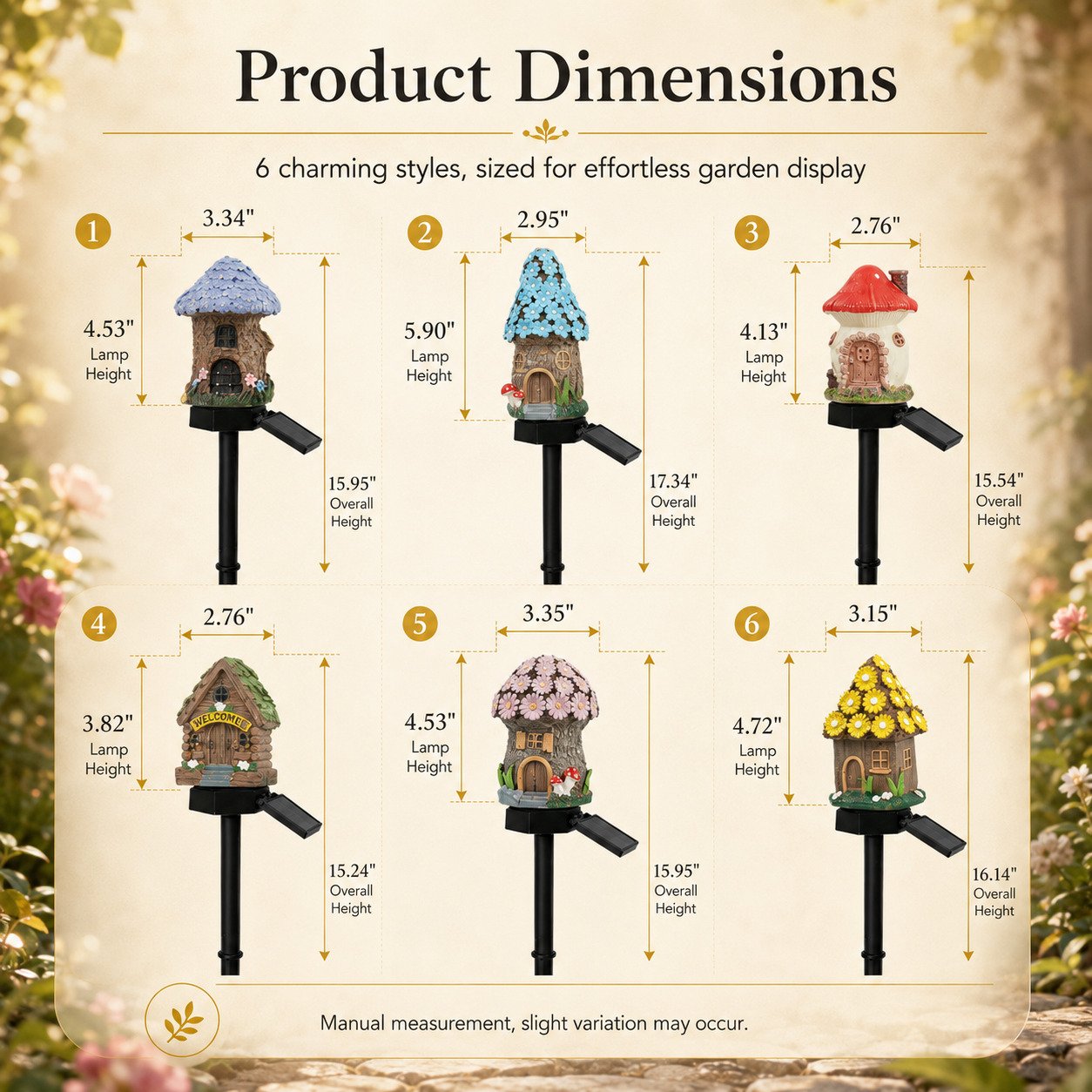 ⭐Zero Electric Bill! All Weather Fairy House Solar Garden Stake Lights