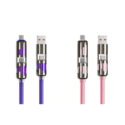 🎉اليوم الأخير - اشترِ واحدًا واحصل على الثاني مجانًا🔥 كابل شحن USB 4 في 1 (شحن سريع بحد أقصى 240 واط)