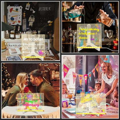🖊️ Spark Creativity Instantly - ✨ Acrylic LED Message Board - For Vibrant, Endless Expression!